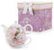 EHC Phoenix Design Porcelain Tea for One Tea-Pot with Handle, Microwave Safe, Oven Safe, Dishwasher Safe, Gift Boxed, Tea Pot 490/Cup 320ml