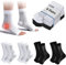 4 Paar Kompressionssocken Damen Herren Sprunggelenkbandage Kompressionsstrümpfe Knöchelbandage Fußbandage für Plantarfasziitis Arthritis Verstauchte Knöchel Fersensporn Sport (Schwarz+Weiß, 34-37)