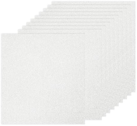 PATIKIL 10 Blatt Kartonpapier Quadratisch 250g - 30,5 x 30,5 cm - Dickes Bastelkarton zum Basteln Hochzeit Karton Glitzer Papier Stanzen DIY Deko Bastelpapier Bedruckbar, Silber