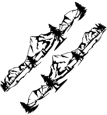 SOLUSTRE 2stücke Mountain-themen Autoaufkleber Chic Dekorative Aufkleber Für Autos Wohnmobile Und Campingfahrzeuge Schwarz Langlebig Und Einfach Anzubringen