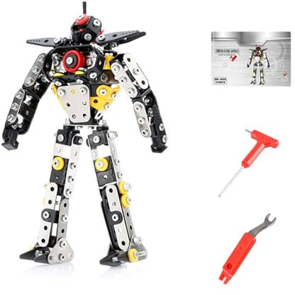 Artisanal Habitat 3D Metall Emulational Bausatz - 372 Teile, Simulierter Humanoider Roboter, Handmontiertes Mechanisches Metallmodell, inklusive Werkzeug und Anleitung (Humanoider Roboter)