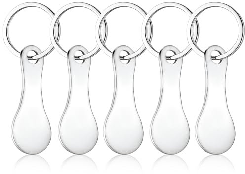 MOVYEE 5 Piezas Llave para Carrito Compras,Chip Compras para Carritos,Llavero de Carrito de Compras Extraíble, para Desbloquear Carros de Supermercado (Estilo 2)