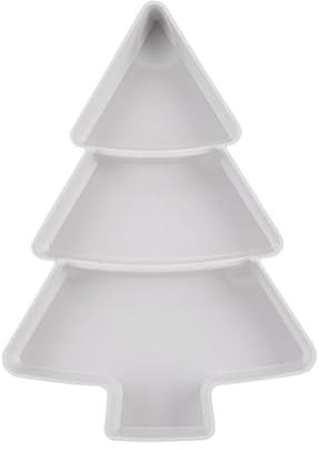 QOKLIYUI Household Kitchen Supplies Plastic Tray for Home Snacks Christmas Tree Shaped Candy Snacks ABS Christmas Tree Fruit Bowl, White