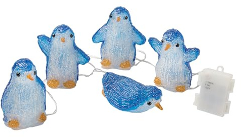 Coopers of Stortford 5-Piece Acrylic Penguin String Light Christmas Decoration