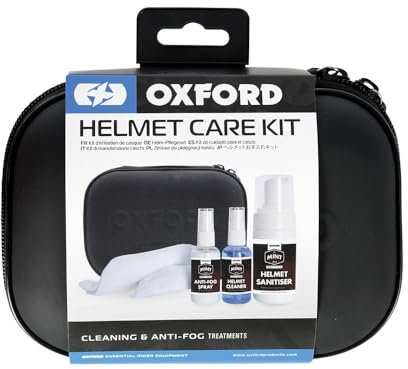 Oxford OX6384 Motorcycle Helmet Care Kit Anti-Fog Visor Spray, Cleaner & Sanitiser Set | Helmet Cleaning Kit for Motorbikes & Scooters