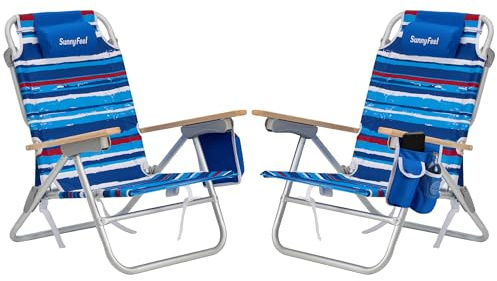 SUNNYFEEL Strandkorb Marineblau gestreift 2er Set