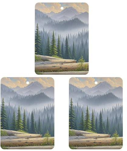 Car Air Freshener Wushan Pine Tree Hanging Aromatherapy Tablets for Men Women 3 Pcs Square