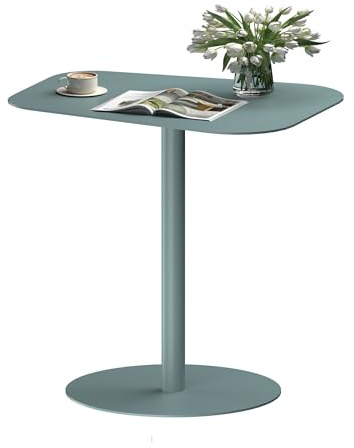 SANODESK Steel Side Table, Sturdy and Space-Saving Design, 50×38×65cm Modern Style Bedside Desk, Sofa End Desk, Small Coffee Table for Living Room or Bedroom, 4 Colors Available(Grey Blue)