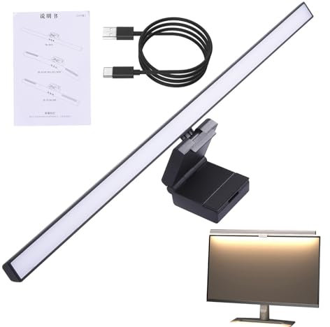 Generisch Monitor Light For Computer, Screen Mounted Desk Lamp, Eye Protection Task Lighting, Touch Adjustable Brightness, Space Saving Design For Office Home, Adjustable Color, Temperature Modes
