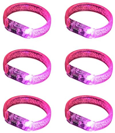 XuQiZZpp Lot de 6 bracelets lumineux LED en acrylique pour festivals et activités nocturnes