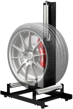 CStern Reifenregal Reinigungsständer Autoreifen Ständer Garagen Zubehör für Reinigen und Polieren von Reifen,Tragkraft 50kg,58x36.5x89cm(Silber)