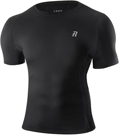 Runhit Men's Compression Short Sleeve Shirt UPF 50+, 1/3 Pack Quick Dry Base Layer Running Top, Breathable Mesh Muscle Fit Sports T-Shirt for Gym Cycling Football Training