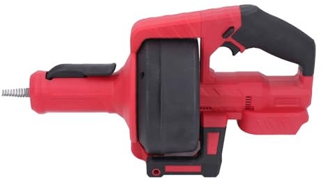 Aolidsive Barrena de Drenaje Eléctrica Inalámbrica con Alimentación Automática, Material ABS, Cable Reemplazable de 7 M, Velocidad de 610 RPM para Limpieza de Drenaje en el Hogar (rojo)