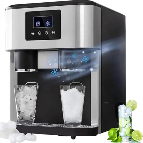 SENODON Distributore Acqua e Ghiaccio 3 in 1, Serbatoio 1,8L, 16 Cubetti in 8 Min, 18kg/24h, Multifunzionale per Ristoranti Hotel