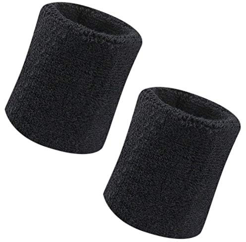 Vidillo Schweißband, 2 Sportarmbänder, 10,2 cm (4 Zoll), Sportband aus weicher Baumwolle, zum Verdicken, für Basketball, Gymnastik