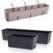 Fioriera da balcone, effetto rattan, con sottovaso, 4 misure (800 Umbra)