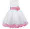 Freebily Vestito da Cerimonia Bambina Lungo Elegante Tulle Petali di Rosa Abito da Principessa Battesimo Abito Damigella Vestito da Sposa Matrimonio Colorati Comunione Rosa 5 Anni