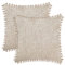 CaliTime Kissenbezüge 2er-Pack Kuschelige, durchgefärbte, weiche Chenille-Kissenbezüge mit Pom Poms für Couch Sofa Dekoration 50cm x 50cm Taupe