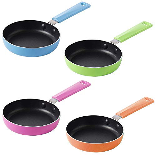 Jazooli Mini Frying Pan Small Saucepan Fried Eggs Flat Non-Stick Cookware Griddle Pan (Orange)