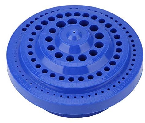 Bohrer Aufbewahrungsbox, 1-13 mm runde Form Hartplastik Bohrer Organizer Aufbewahrungskoffer Ständer 100 Stück Loch