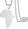 Afrika Karte Anhänger Halskette Afrika Karte Halsketten für Frauen Edelstahl Männer Afrika Kontinent Halskette Afrika Karte Schmuck Zierliche Anhänger Halskette Geschenk Mädchen Jungen (Silber)