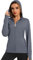 MAGCOMSEN Damen Leichte Sportshirts UV Schutz UPF 50+ Hoodie Jacke Atmungsaktiv Outdoor Wandershirts Sweatjacke mit Kapuze Schnell Trockend Rash Guard Dunkelgrau L