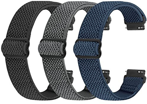 Vodtian Elastisch Uhrenarmbänder 16mm 18mm Schnellverschluss Nylon Loop Armband, Verstellbares Atmungsaktive Sport Ersatzarmband für Damen Herren