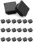QWORK Lamellenstopfen für Vierkantrohre, Endkappen für Rohre, Rohrstopfen Quadratisch, Stuhlbeine, Kunststoff, quadratisch, 30x30 mm, Schwarz, 20 Stück