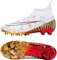 WOWEI Fußballschuhe Herren Fußballschuhe Professionelle High Top Spike Cleats Junge Kinder Fußballspiel Schuhe Outdoor Sport Trainingsschuhe Fussballschuhe Sportschuhe (32 RT, 35EU)