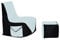 Momiralland Komfort Sitzsack XL - XXL mit Hocker Sitzkissen BodenKissen Sessel In- & Outdoor geeignet Gaming Sitzsack für Erwachsene und Kinder (Schwarz – Grau, XXL - Durchmesser 80 cm)