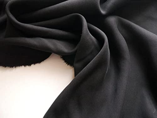 Tencel Lyocell Twill-Stoff, 147,3 cm breit, Schwarz