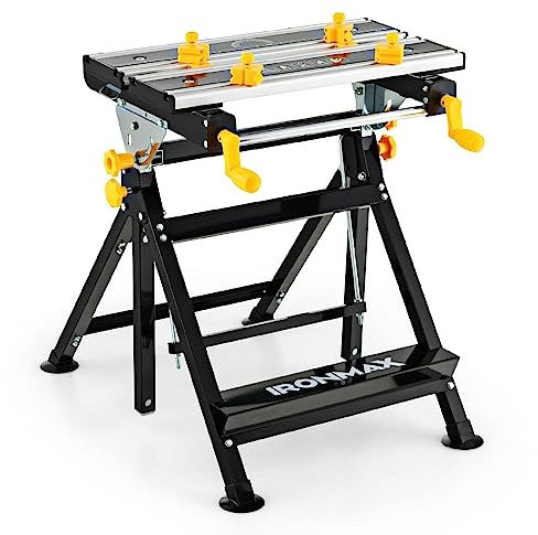 IRONMAX 7-Level Height Adjustable Folding Portable Workbench