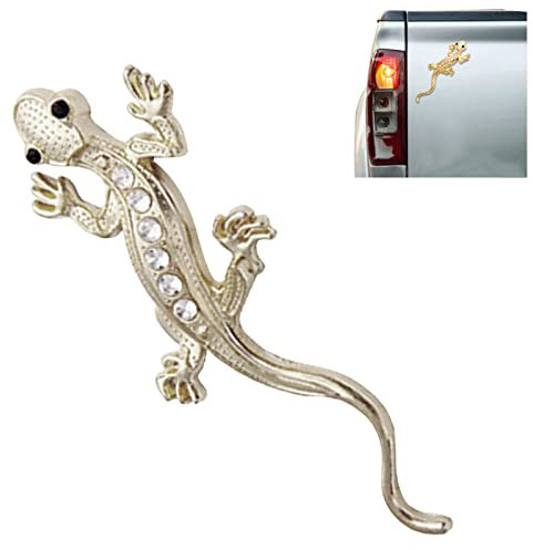 2 Stück 3D Gecko-Aufkleber, Auto Aufkleber, 3D Bling-Strass Chrom Gecko Eidechse Aufkleber Auto Kratzer Überdecken Für Auto LKW Motorrad Fenster Stoßstange Wanddekoration