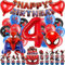 Geburtstagsdeko 4 Jahre, 3D Spider Luftballon Kindergeburtstag Deko Geburtstag, Kinder Party Deko, Tortendeko, Happy Birthday Banner für Jungen, Mädchen, Kinder, Thema Party