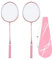 Badmintonschläger Set, Rosa, Professioneller Badmintonschläger, Separate Badmintonschläger aus Eisenlegierung Mit Tragetasche Für Anfänger, Studententraining
