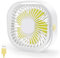 Desk Fan Portable Personal Table Small Desktop Cooling 3 Speeds Quiet Mini With Cable Powered by USB 360° Rotation Micro Fan for Home Office Bedroom Car Outdoor Camping Travel (white)