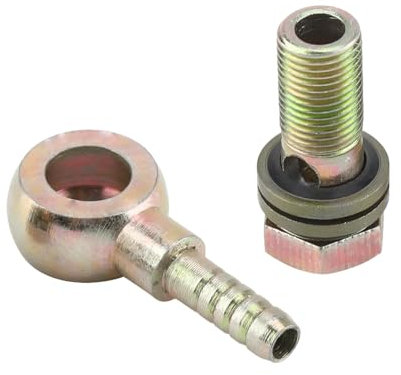 CGEAMDY 2 Sätze Banjo Schlauch Barb Bolzen Fittings, Banjo Hose Barb Bolzen Fittings Metall Für Motorrad Auto, Universal Banjo Schlauch Barb Bolzen Mit Kupferscheiben