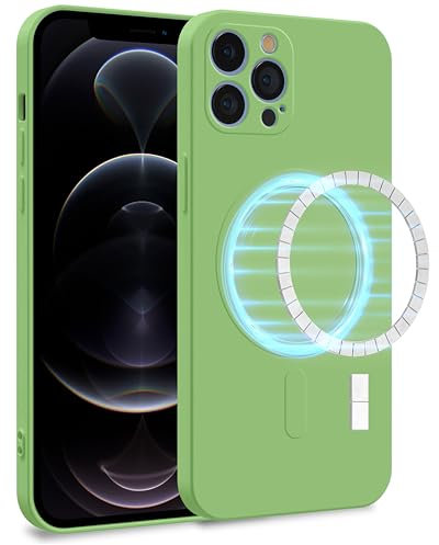 MyGadget Cover [ MagSafe ] per Apple iPhone 12 Pro - Custodia in Silicone Morbido a Doppio Strato – Case con Protezione Fotocamera & Fodera Interna - Verde