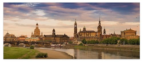 wandmotiv24 Leinwandbild Dresden, Altstadt, Canaletto, Elbflorenz 120x50cm (BxH) M1071