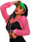 Avidlove Women's Crop Tops Long Sleeve T Shirt Fishnet Hoodies Party Outfit Rave Clothing Mesh Ladies Short Sweatshirt with Drawstring Neon UK Pink S