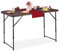 Relaxdays Campingtisch, klappbar, HBT: 53,5x120x60 cm, Kunststoff, Stahl, wetterfest, 6 Personen, Gartentisch, braun