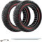 OUXI 10x2.5 Off Road Reifen für Ninebot F20/F40/G30/mi4 ULTRA/mi4,10 Zoll Vollgummireifen 60/70-6.5 mit Montagewerkzeug für Elektroroller, 10 x 2.5'' Scooter Ersatzräder für vorne(Rot 2 Stück)