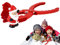 Schneeballklammer,Schneeballklammern | Roter ergonomischer Schneeball-Clip-Maker,Multifunktionale Schneemannform Schneeerzeuger Clip Hinterhofaktivitäten mit langem Griff für Mädchen Kinder Kinder