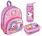 Kindergartenrucksack Peppa Pig Mädchen mit Brotzeitdose Trinkflasche - Personalisiert mit Name - Set Kinderrucksack mit Brotdose Trinkbecher
