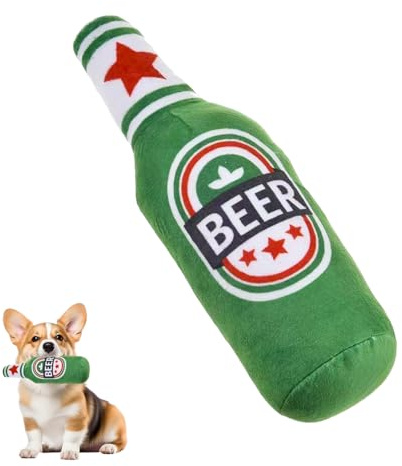 Hundespielzeug Quietschend,Weiches Bierflaschen Plüsch,Quietschendes Hundespielzeug Lustiges,Plüschspielzeug,Hundekauspielzeug,Hund Spielzeug,Hunde Kuscheltier,Knabberspielzeug,Dog Toy für Haustiere