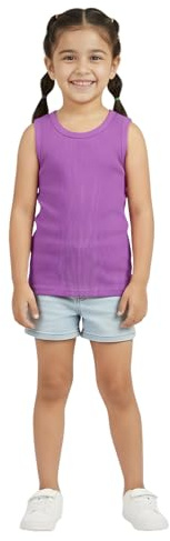 A2Z 4 Kids Kids Girls Ribbed Vest Top 100% Thick Cotton Fashion Tank Tops T Shirts Age 2-13 Years