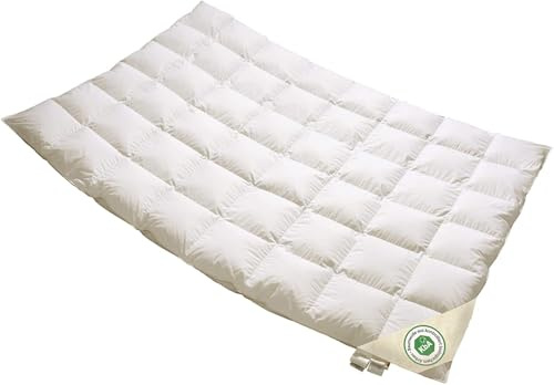 Vitaschlaf® Bio-Luxe-KBA testvinnare W3 – ekologisk sommarduntäcke i 100 % gäss tysk kvalitet alla storlekar (155 x 220 cm)