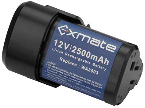 Exmate 12V 2.5Ah batería para WA3503 WA3509 WU288 WX125 WX125.1 WX126 WX382 WX673 WX677, batería de ión de Litio