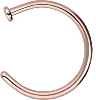 PIERCINGLINE Titan Nasenring offen PLATTE Piercing Lippe Augenbraue Nase Ohr Roségoldfarben 0,8 x 8 mm