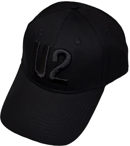 U2 Casquette De Baseball Noir On Noir Band Logo Nouveau Officiel Noir Strapback Size One Size